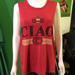 Rebel Yell S red Ciao muscle tee tank top
